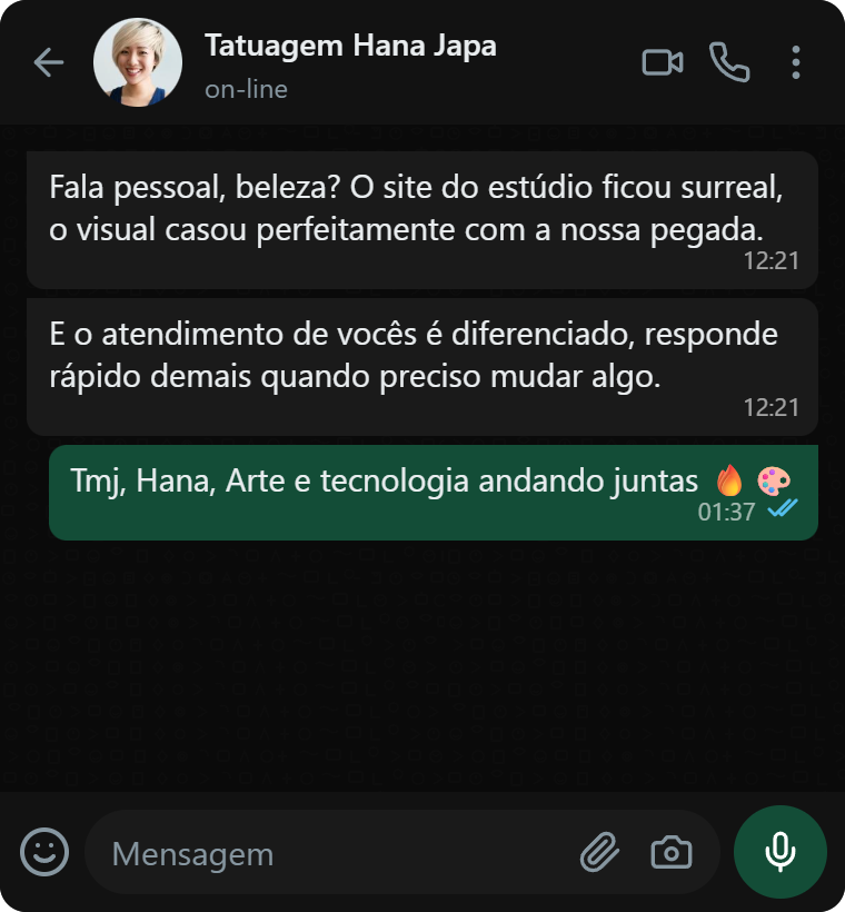 Conversa com Hana — Estúdio de Tatuagem